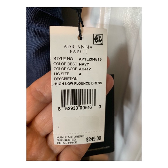 Adrianna Papell Dress navy blue size 4 - Picture 6 of 7